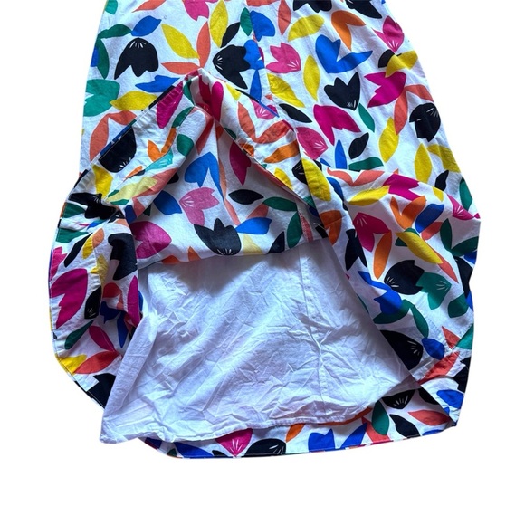 Calvin Klein Colorful Feather Printed Puff-Sleeve Midi Dress Women’s Size 14 - Picture 8 of 11